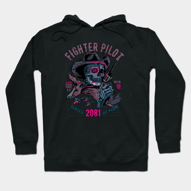 Tokebi's Cyberpunk Space Skull Cowboy Hoodie by TOKEBI